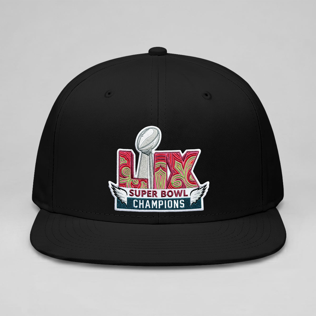 Philadelphia Eagles Champions SB LIX Custom Snapback Cap - Embroidered