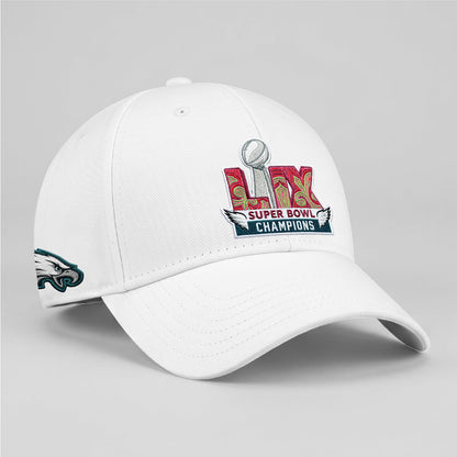 Philadelphia Eagles Champions SB LIX Baseball Cap - Embroidered