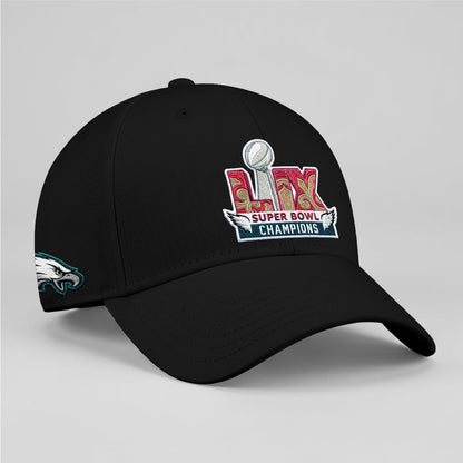 Philadelphia Eagles Champions SB LIX Baseball Cap - Embroidered