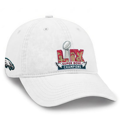 Philadelphia Eagles Champions SB LIX Baseball Wash Hat - Embroidered