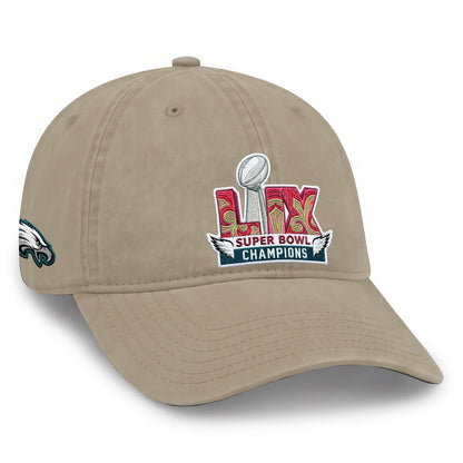 Philadelphia Eagles Champions SB LIX Baseball Wash Hat - Embroidered