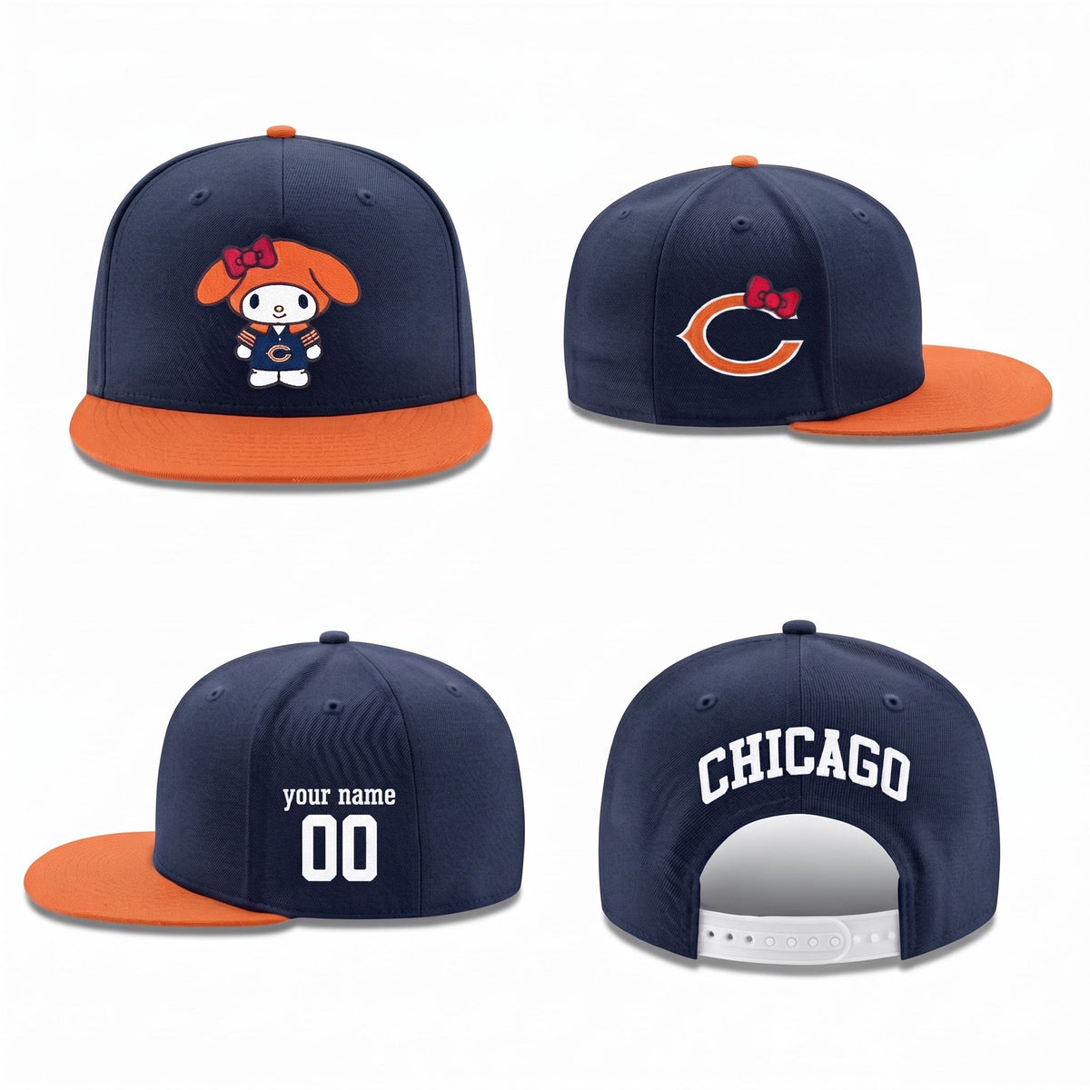 CHI x Pink Sanrio Friends Personalized Snapback Cap - Printed