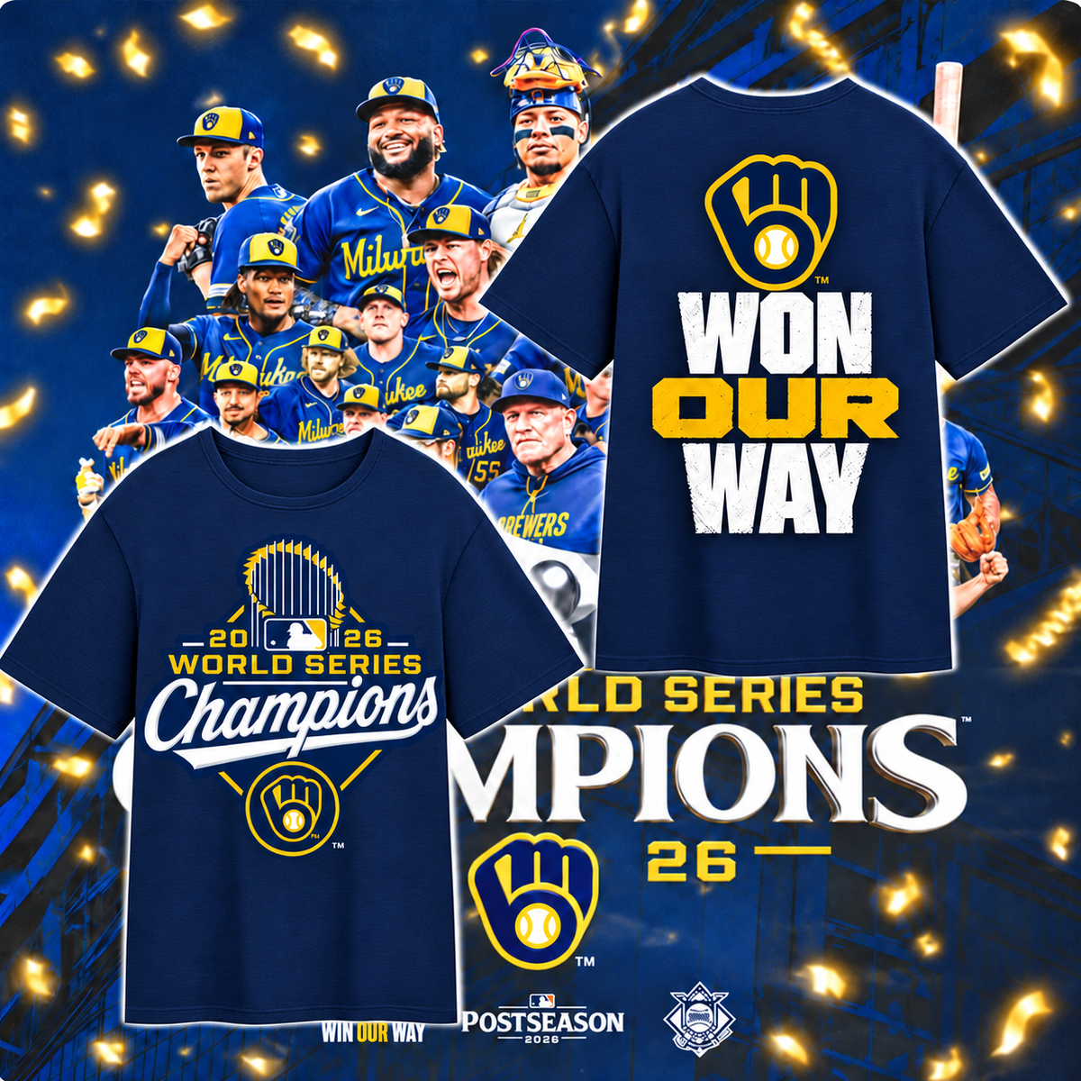 MIL World Series Champions Two Sides T-Shirt - Printed V8