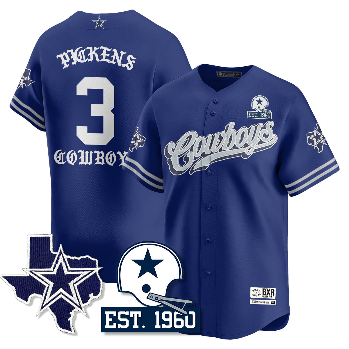 DAL Born x Raised Baseball Jersey - All Stitched