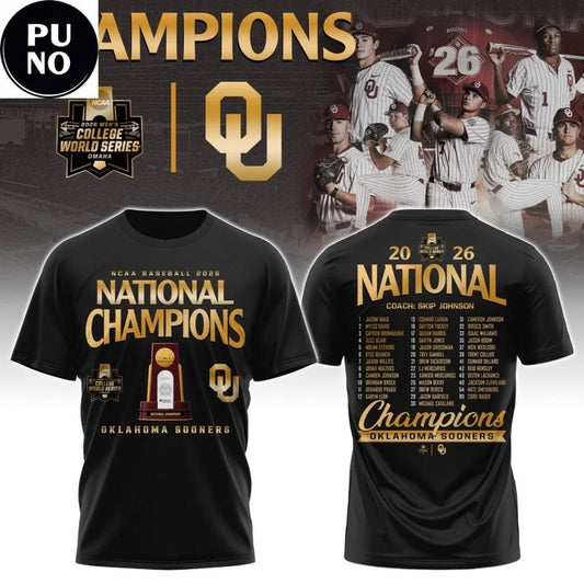 OU 2026 NCAA Men’s Baseball National Champions Two Side T-Shirt
