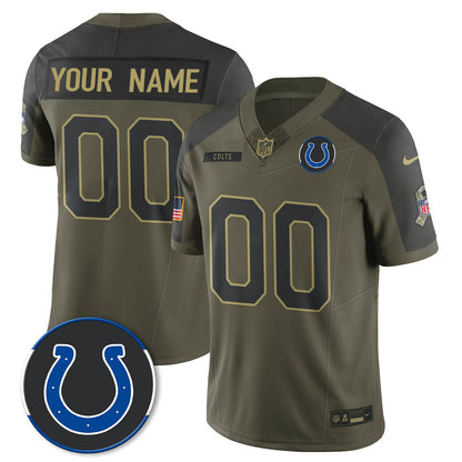 Custom IND 2025 Salute to Service Limited Jersey - All Stitched