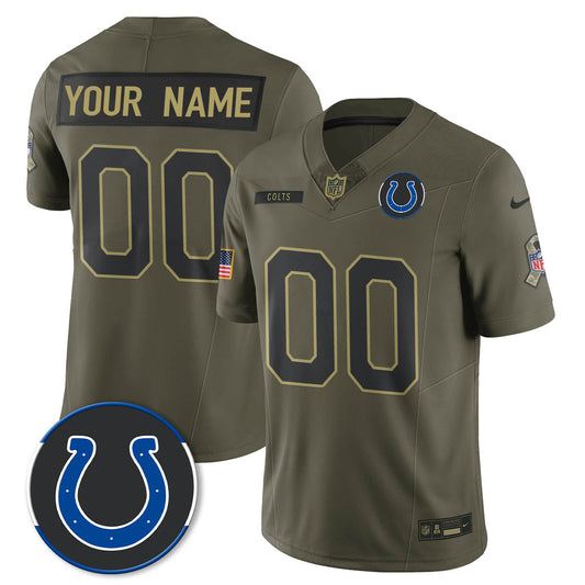 Custom IND 2025 Salute to Service Limited Jersey - Stitched