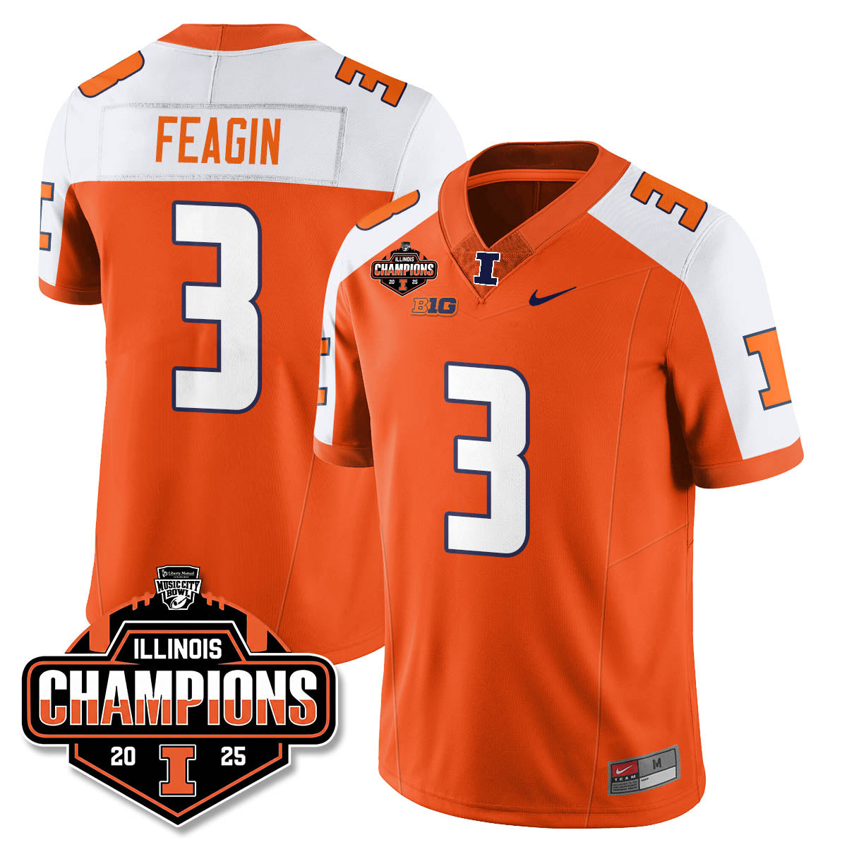ILL Football 2025 Music City Bowl Champions Limited Jersey - All Stitched