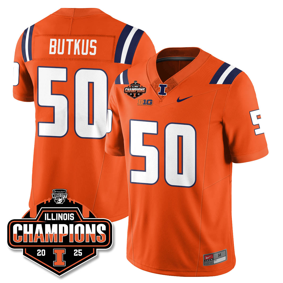 ILL Football 2025 Music City Bowl Champions Limited Jersey - All Stitched