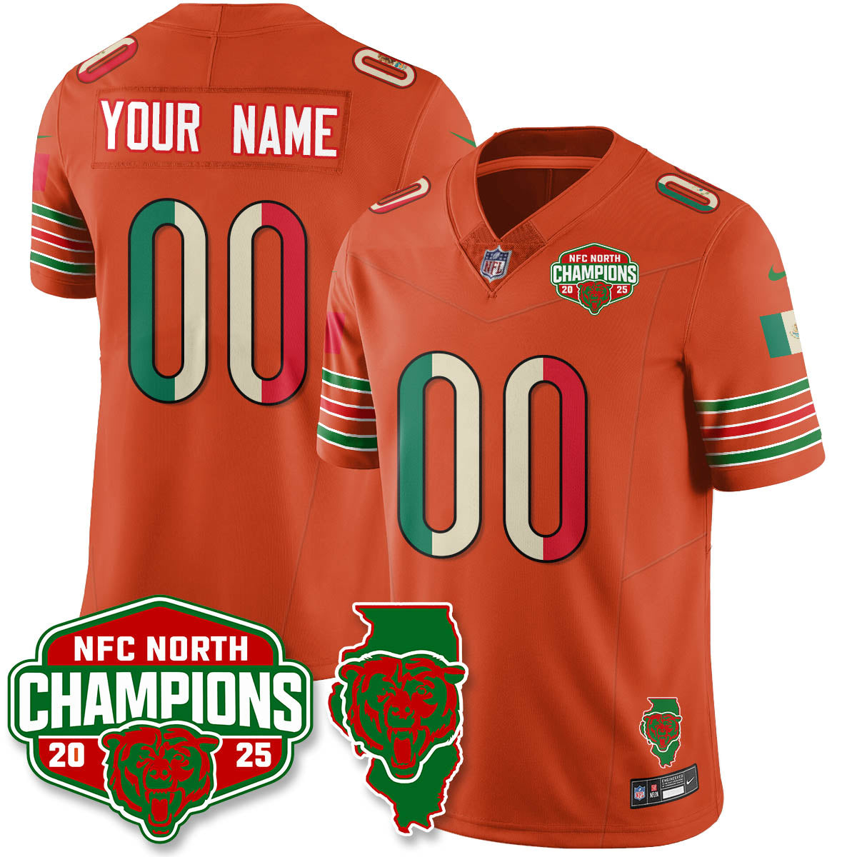CHI Mexico NFC North Division Champions Vapor Limited Jersey - All Stitched