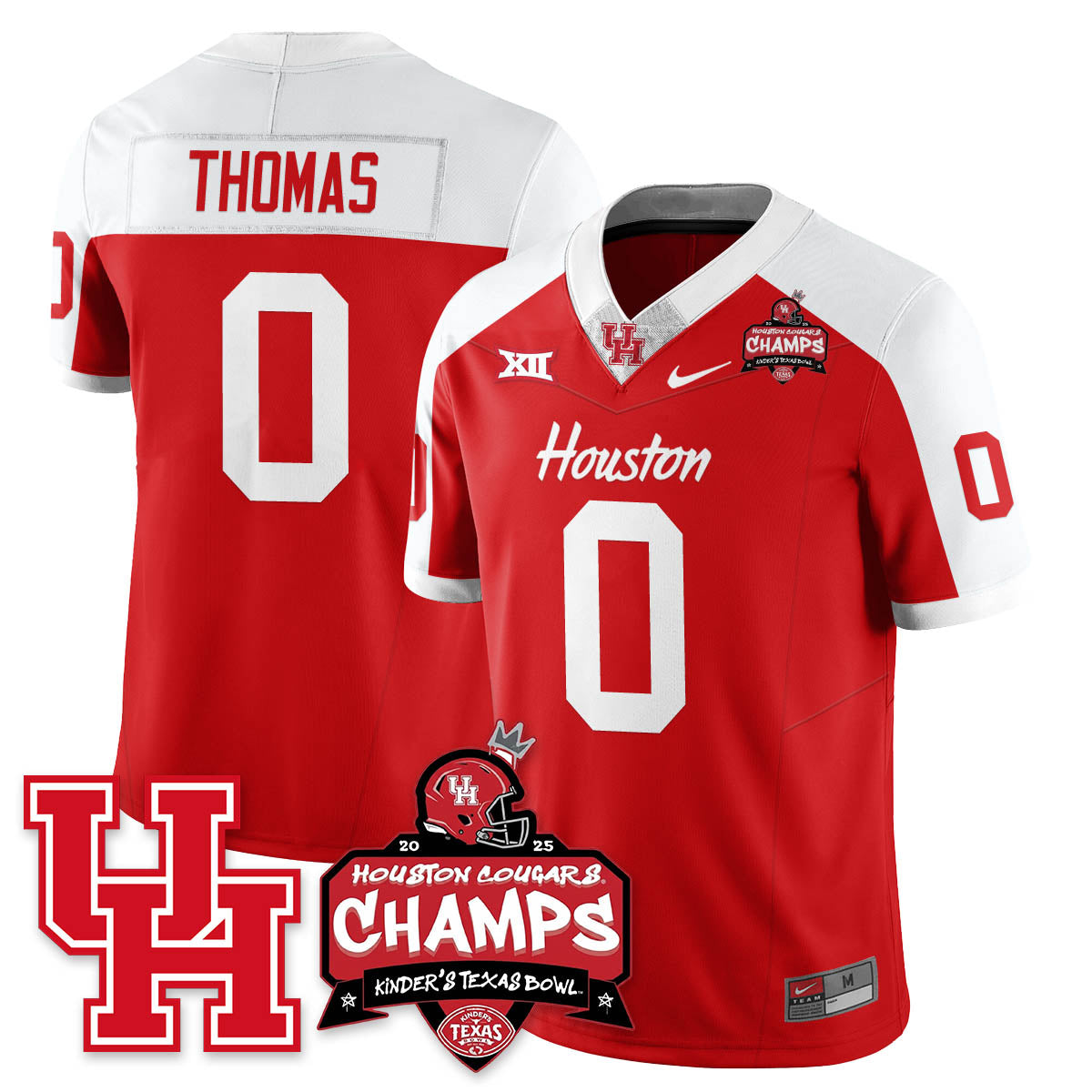Houston Cougar Football 2025 Kinder's Texas Bowl Champions Jersey - All Stitched