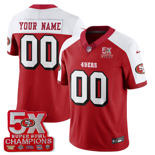 SF 5-Time Champions Patch Vapor Limited Custom Jersey - Stitched