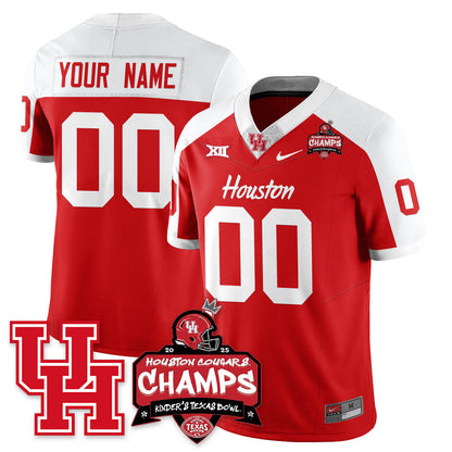 Houston Cougar Football 2025 Kinder's Texas Bowl Champions Custom Jersey - All Stitched
