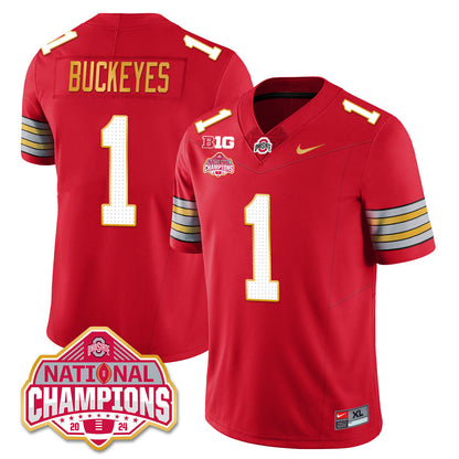 OSU 'Heritage Stripe' 2025 CFP Patch - National Champions Jersey N19 - All Stitched