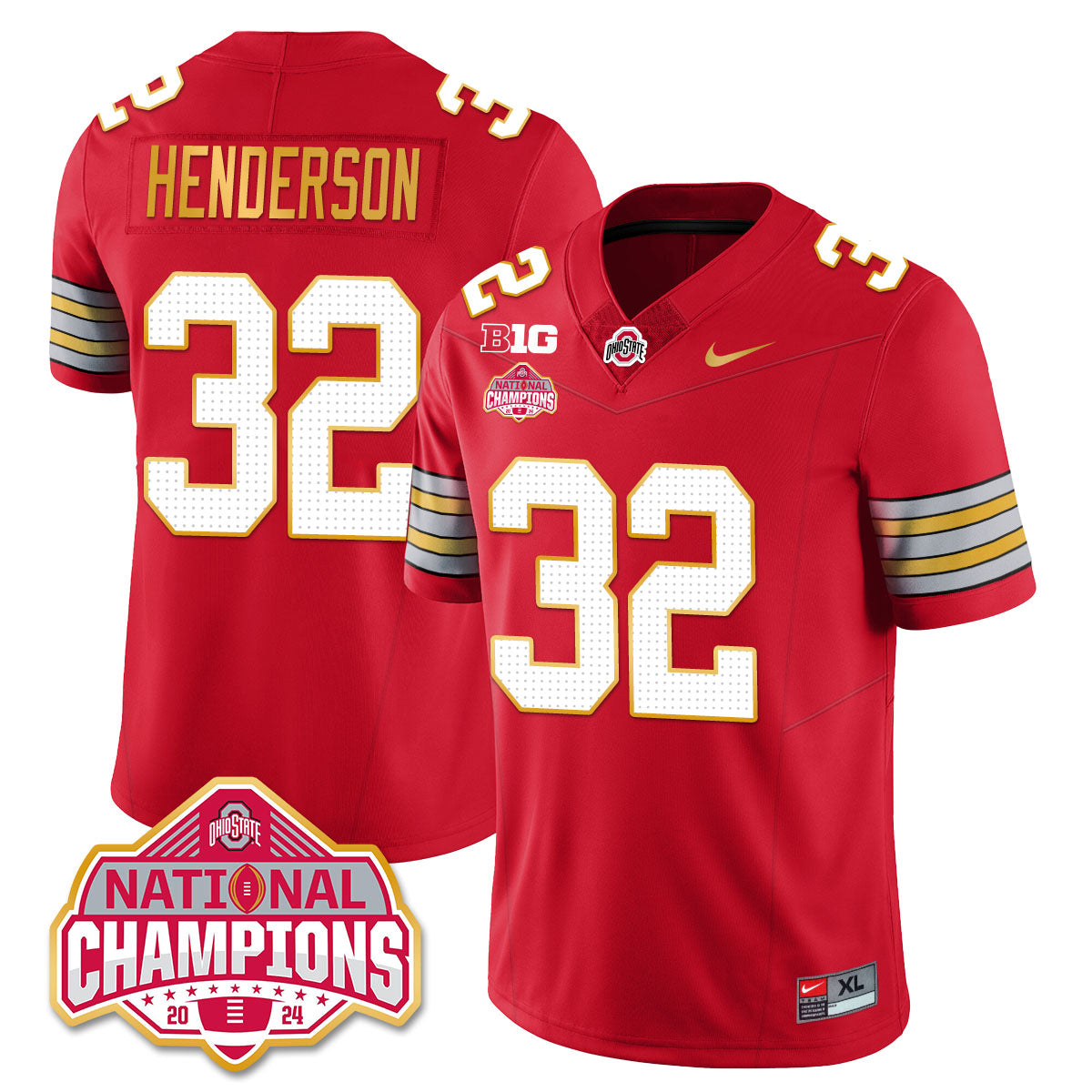 OSU 'Heritage Stripe' 2025 CFP Patch - National Champions Jersey N19 - All Stitched