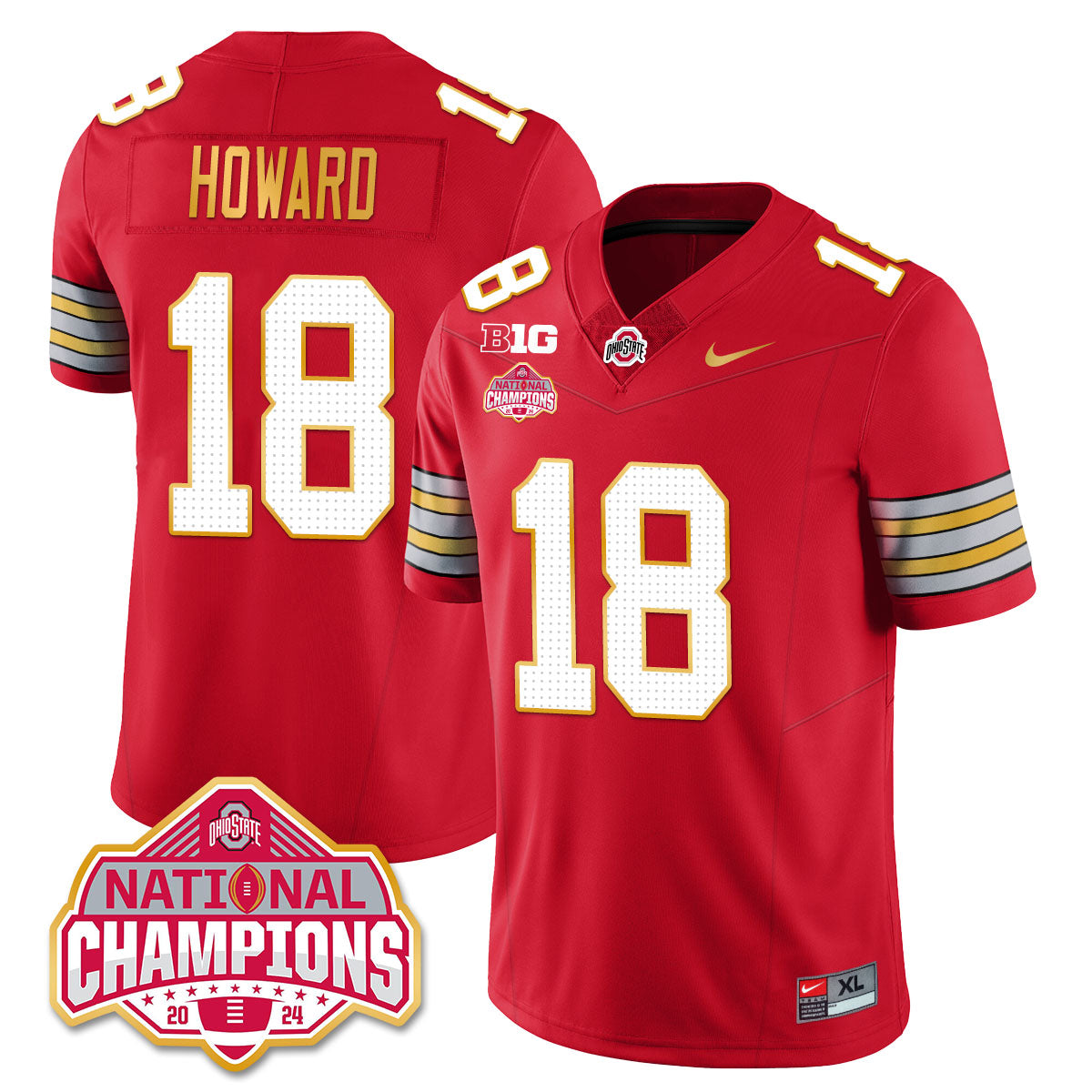 OSU 'Heritage Stripe' 2025 CFP Patch - National Champions Jersey N19 - All Stitched