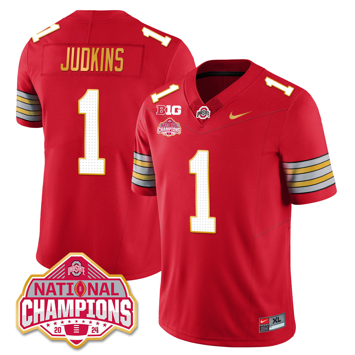 OSU 'Heritage Stripe' 2025 CFP Patch - National Champions Jersey N19 - All Stitched