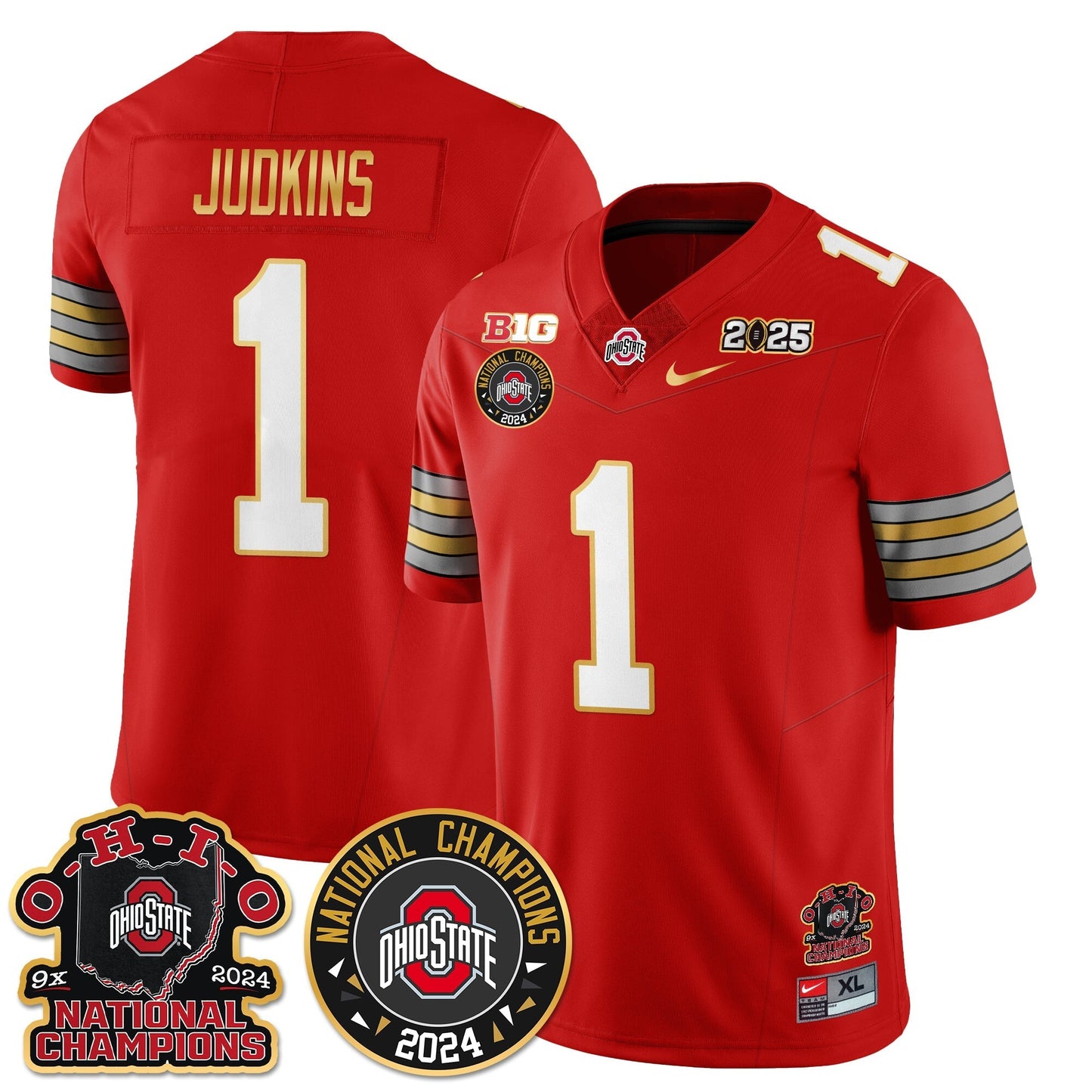 OSU 'Heritage Stripe' 2025 CFP Patch - National Champions Jersey N5 - All Stitched