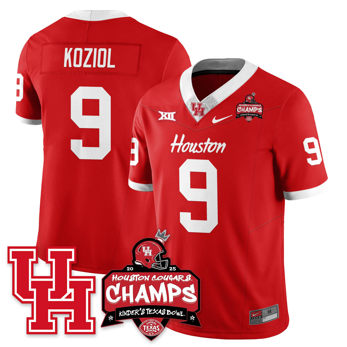 Houston Cougar Football 2025 Kinder's Texas Bowl Champions Jersey - All Stitched