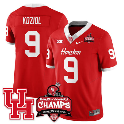 Houston Cougar Football 2025 Kinder's Texas Bowl Champions Jersey - All Stitched