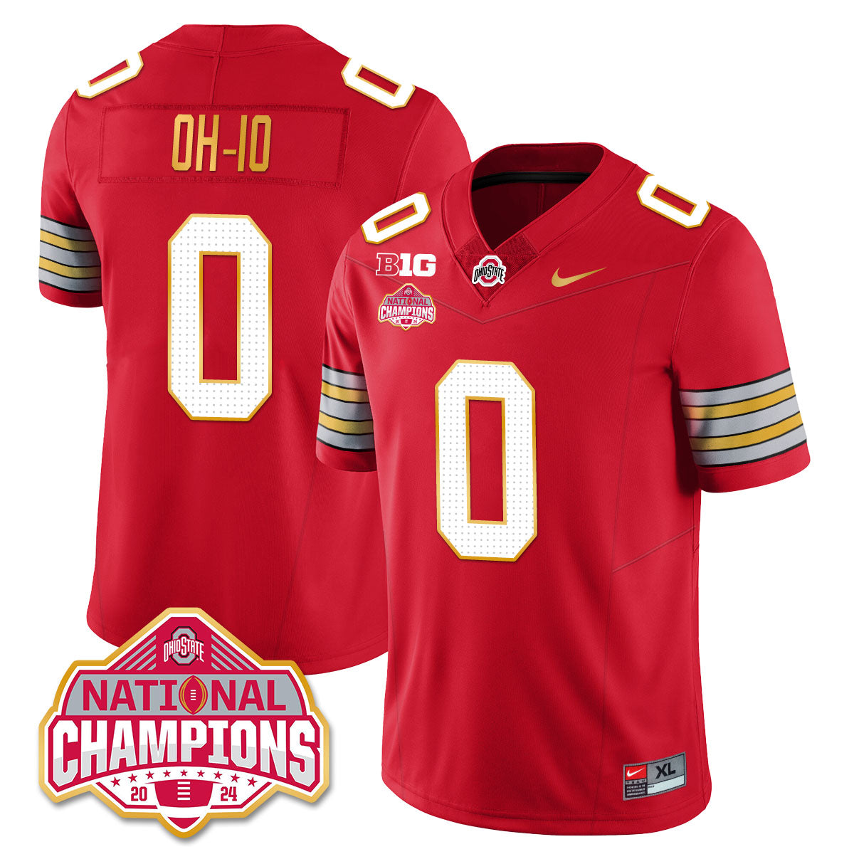 OSU 'Heritage Stripe' 2025 CFP Patch - National Champions Jersey N19 - All Stitched