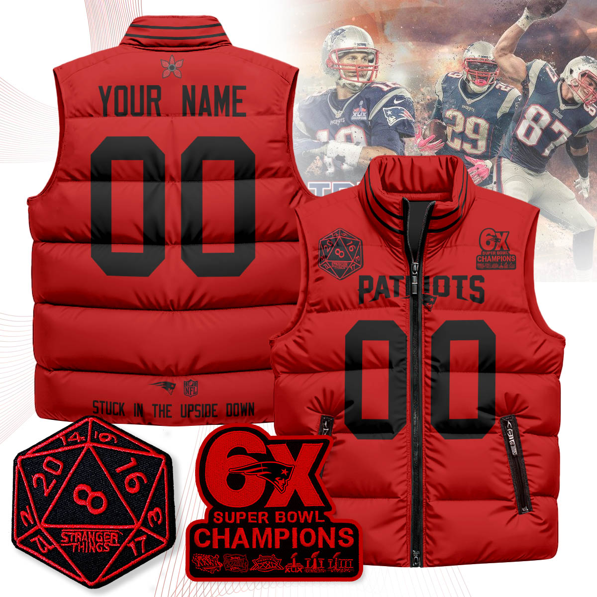Custom NE 'Stranger Things Edition' Unisex Puffer Vest N1