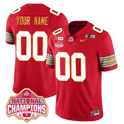 Custom Name/Gender OSU 'Heritage Stripe' 2025 CFP Patch - National Champions Jersey - All Stitched