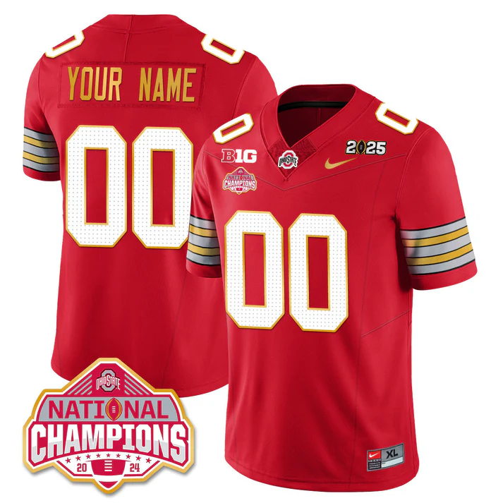 Custom Name/Gender OSU 'Heritage Stripe' 2025 CFP Patch - National Champions Jersey N19 - All Stitched