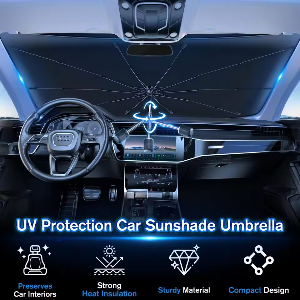 Car Sunshade Umbrella with 360°Rotation