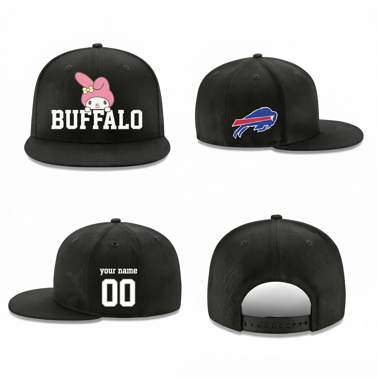 BUF x Pink Sanrio Friends Personalized Snapback Cap - Printed