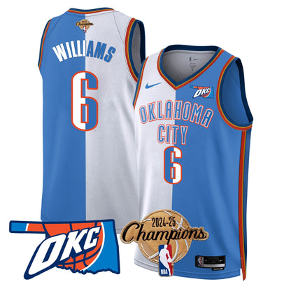The Thunder 2024-25 Champions Black Gold Jersey - All Stitched