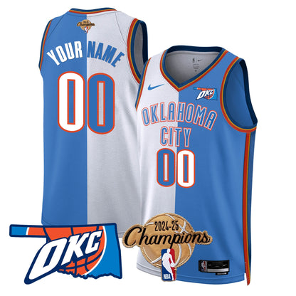 The Thunder 2024-25 Champions Black Gold Jersey - All Stitched