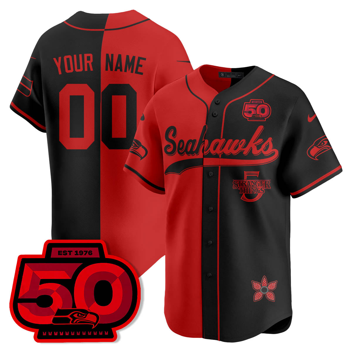 SEA Stranger Things Vapor Limited Baseball Jersey - All Stitched