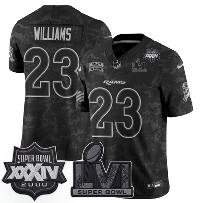 LAR 2026 Salute To Service 2S.Bowl Champs Patch Vapor Jersey - Stitched