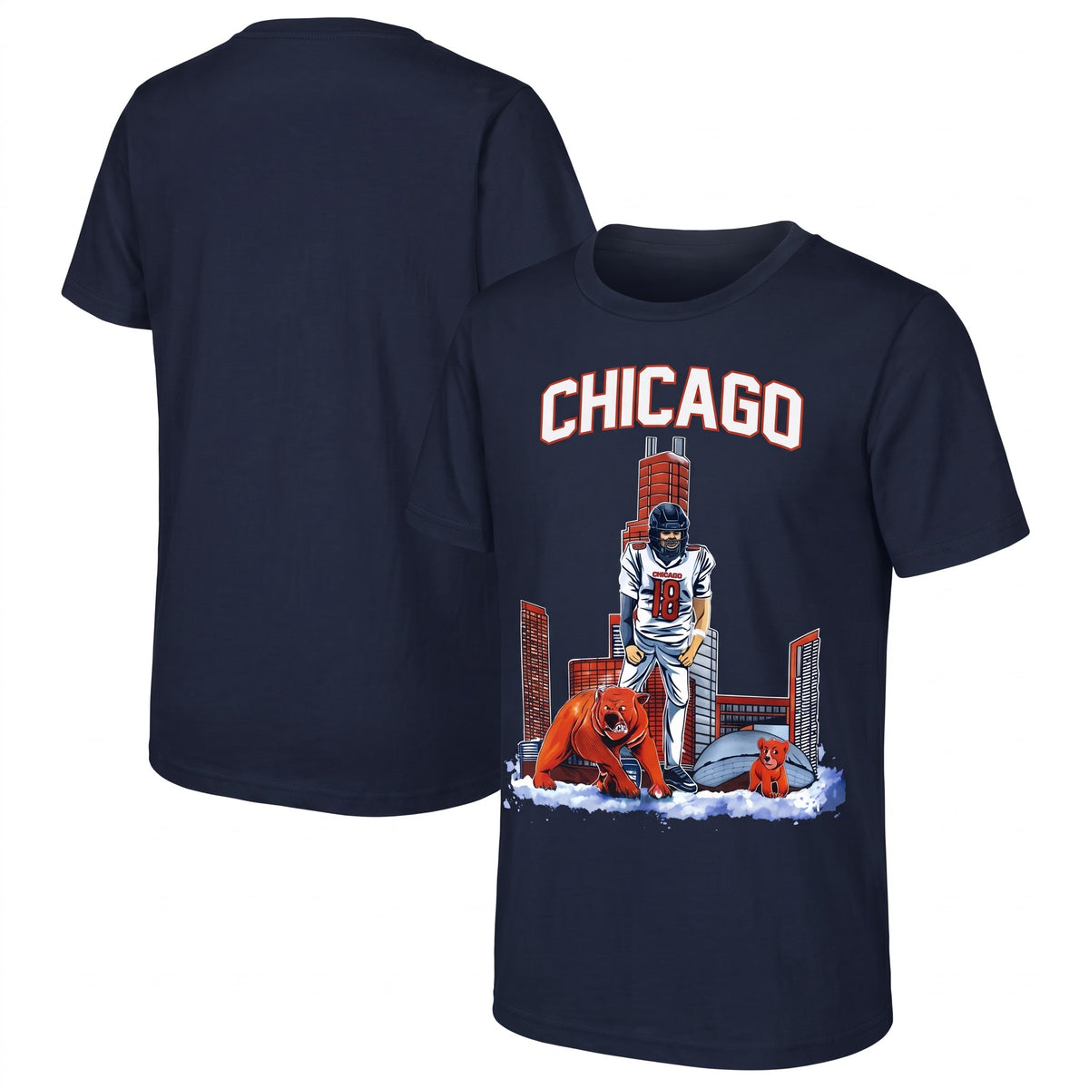 Chicago Bears Caleb Williams One Side Printed T-Shirt V2