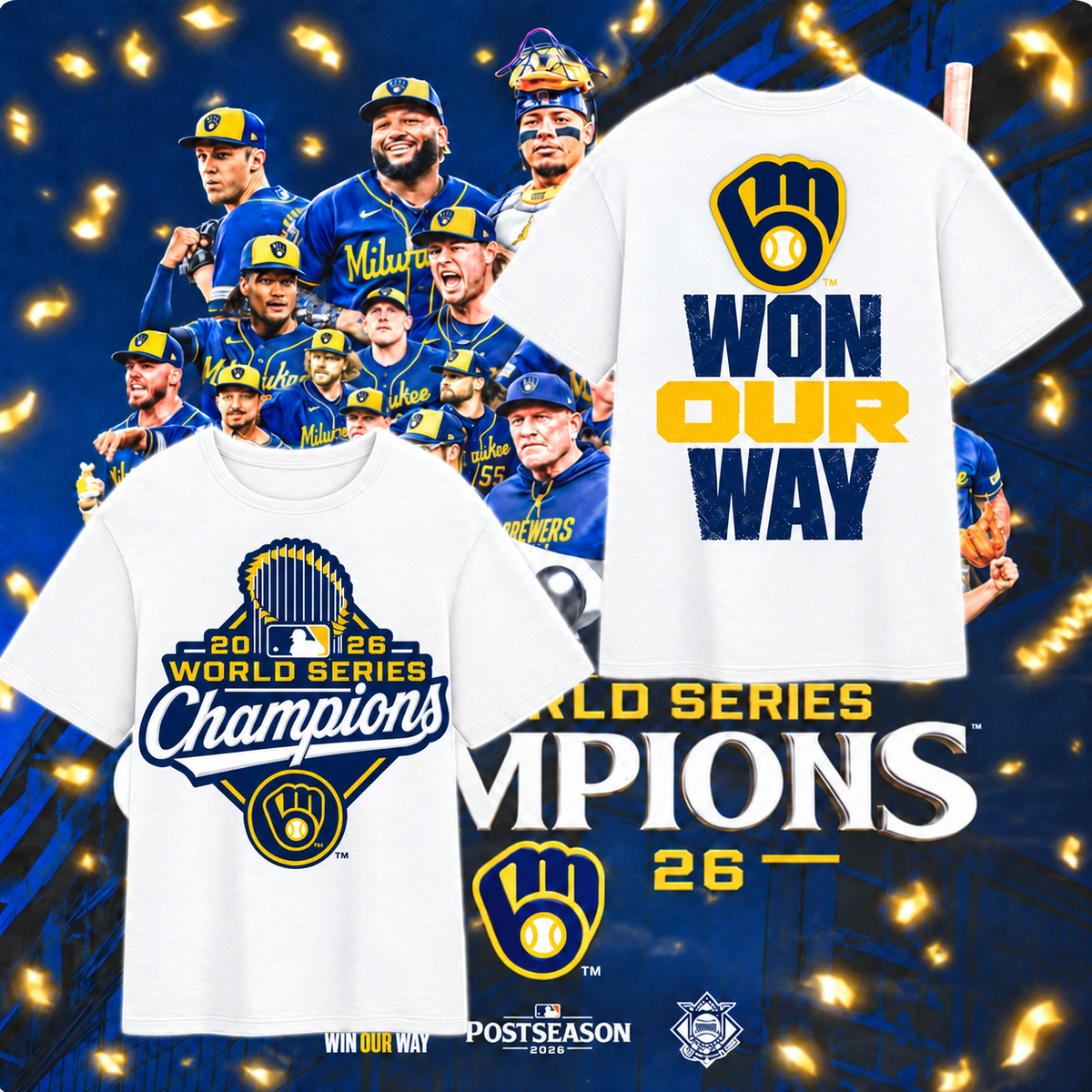 MIL World Series Champions Two Sides T-Shirt - Printed V8