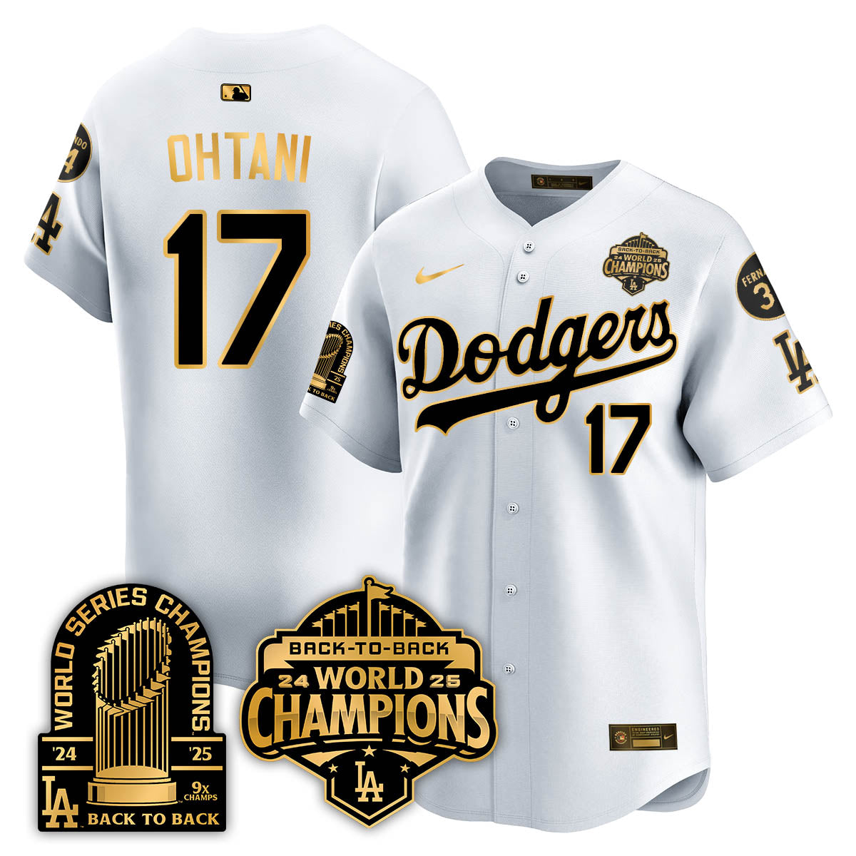 LAD 2025 World Series Champions Jersey - 9x Champs - All Stitched N2