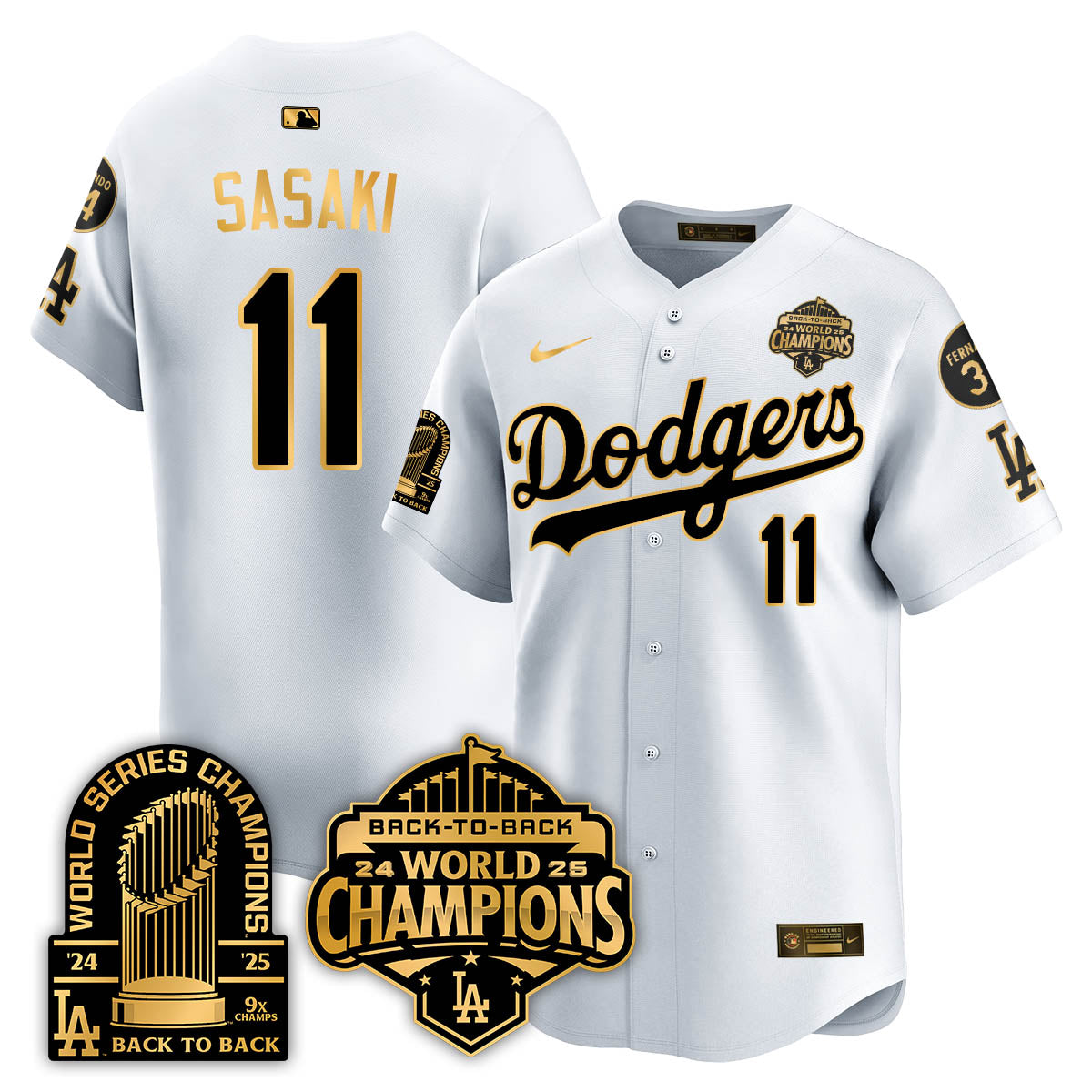 LAD 2025 World Series Champions Jersey - 9x Champs - All Stitched N2