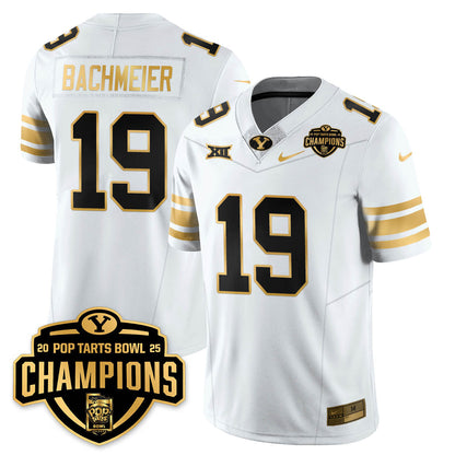 BYU Cougars Football 2025 Pop-Tarts Bowl Champions Gold Jersey - All Stitched