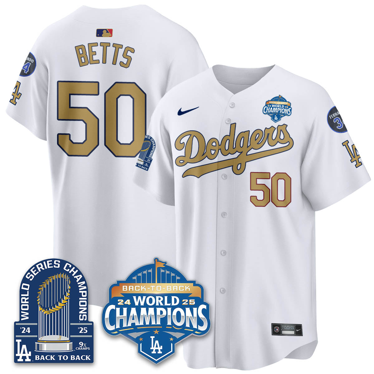 LAD 2025 World Series Champions Jersey - 9x Champs - All Stitched N2