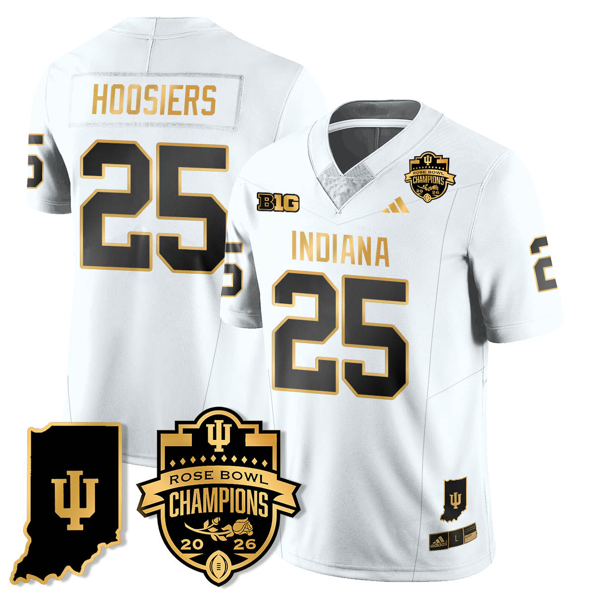 Indiana H Vapor Limited Football Gold Jersey - Rose Bowl Champions - All Stitched