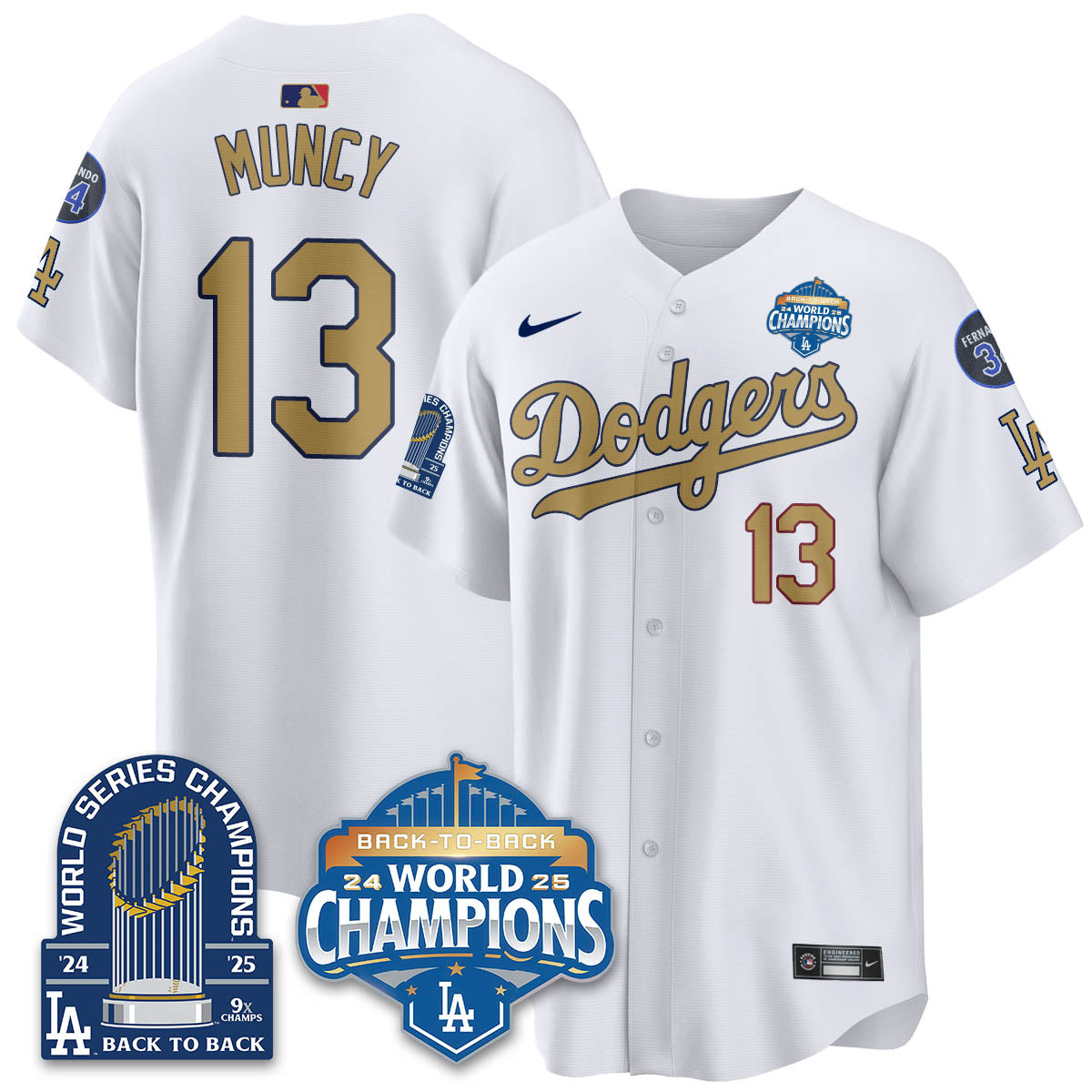 LAD 2025 World Series Champions Jersey - 9x Champs - All Stitched N2