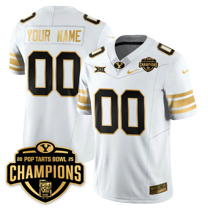 BYU Cougars Football 2025 Pop-Tarts Bowl Champions Gold Jersey - All Stitched