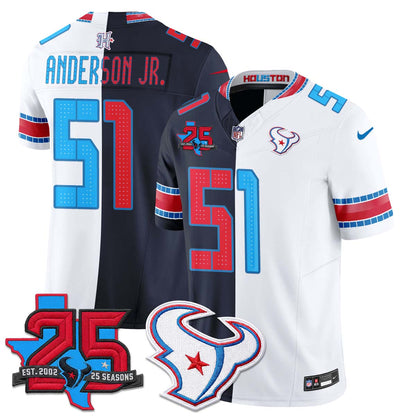 HOU 2026 25th Patch Rivalries Split Vapor Jersey - Stitched