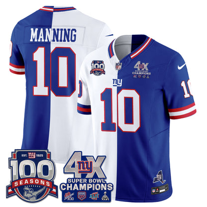 NYG 4X SBowl Split Edition Vapor Jersey - Stitched #10