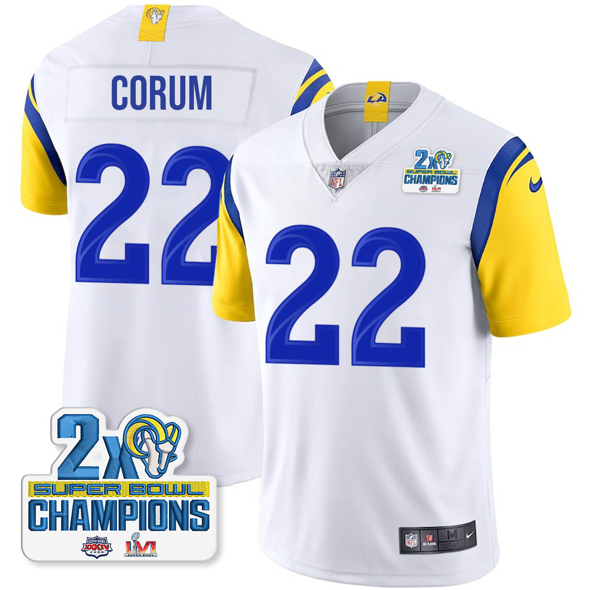 LAR 2-Time Champions Patch Vapor Limited Jersey - All Stitched 1
