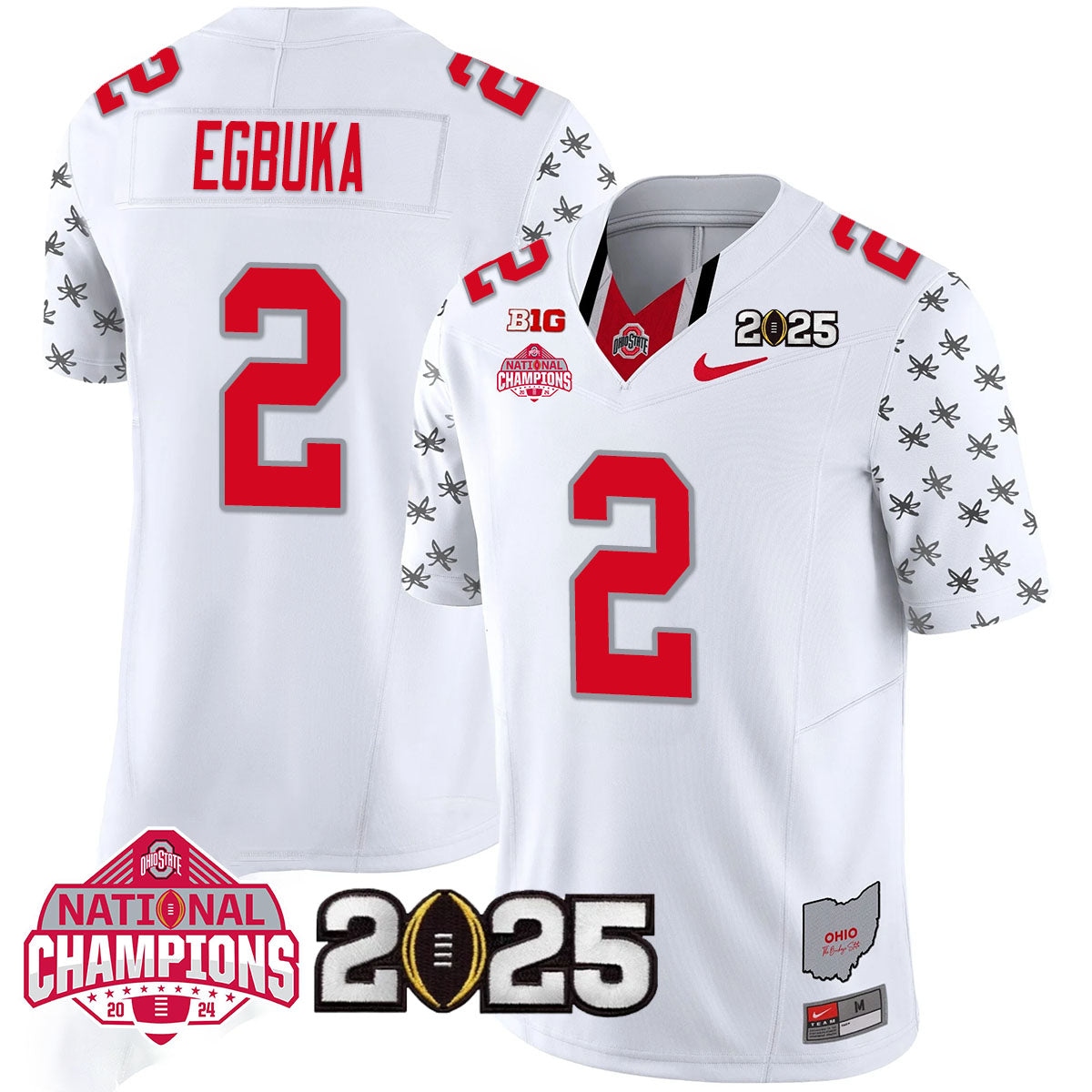 OSU 'Heritage Stripe' 2025 CFP Patch - National Champions Jersey N19 - All Stitched