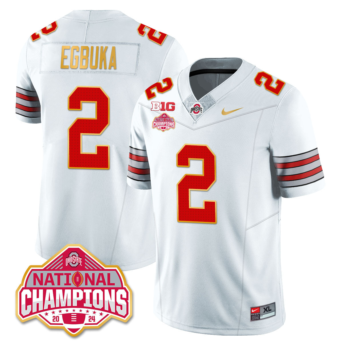 OSU 'Heritage Stripe' 2025 CFP Patch - National Champions Jersey N19 - All Stitched