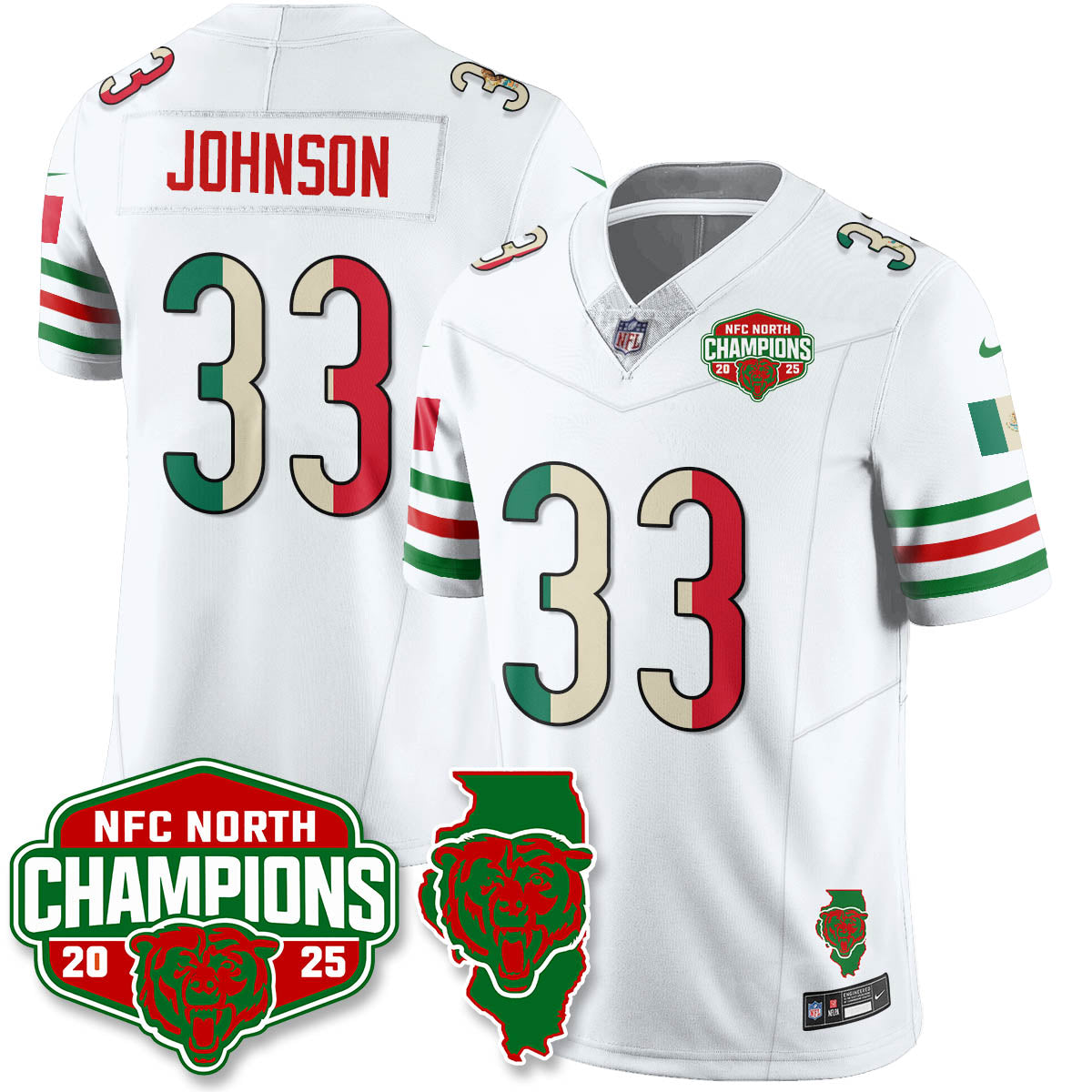 CHI Mexico NFC North Division Champions Vapor Limited Jersey - All Stitched