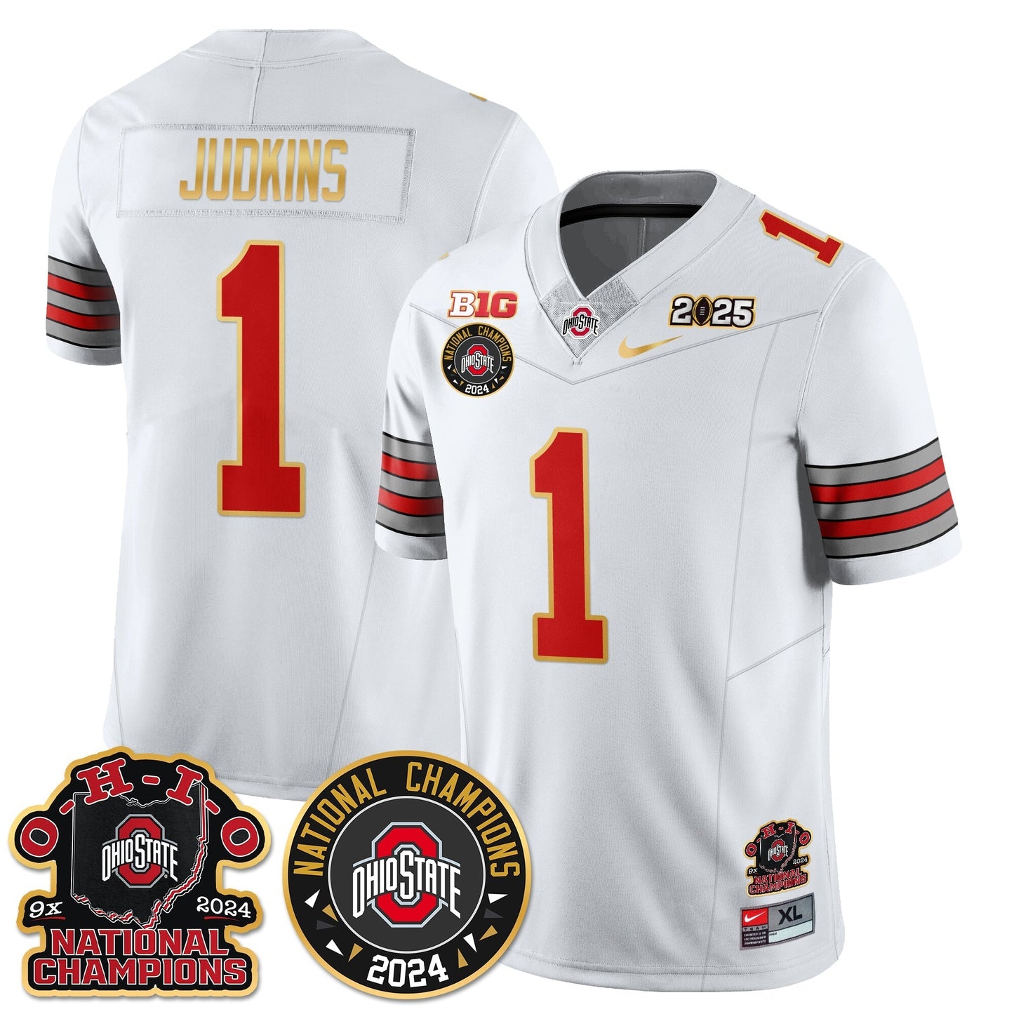 OSU 'Heritage Stripe' 2025 CFP Patch - National Champions Jersey N5 - All Stitched